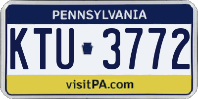 PA license plate KTU3772