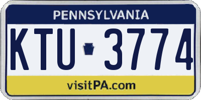 PA license plate KTU3774