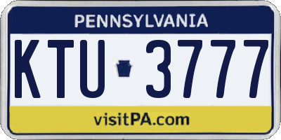 PA license plate KTU3777