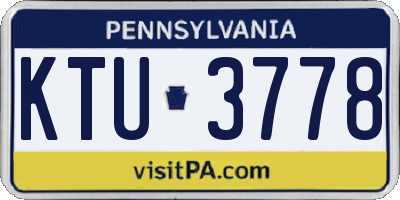 PA license plate KTU3778