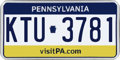 PA license plate KTU3781