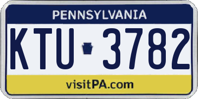 PA license plate KTU3782
