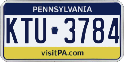 PA license plate KTU3784
