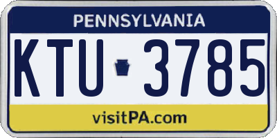 PA license plate KTU3785