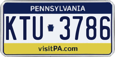PA license plate KTU3786