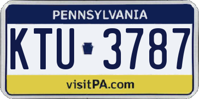PA license plate KTU3787