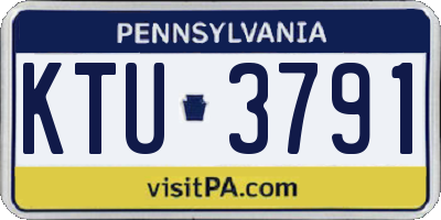 PA license plate KTU3791