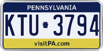 PA license plate KTU3794