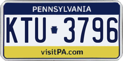 PA license plate KTU3796