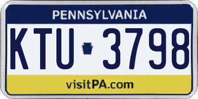 PA license plate KTU3798