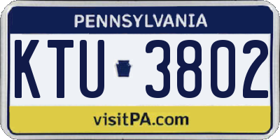 PA license plate KTU3802