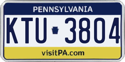 PA license plate KTU3804