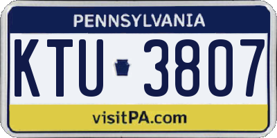PA license plate KTU3807