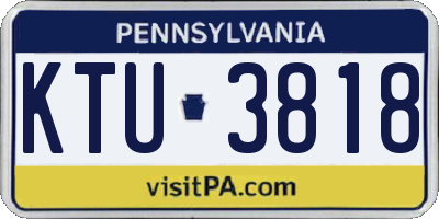 PA license plate KTU3818