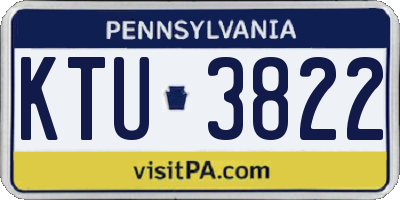 PA license plate KTU3822