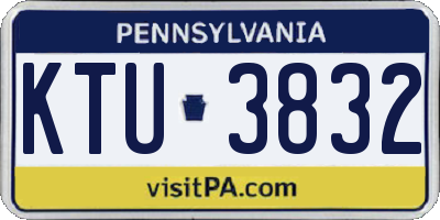 PA license plate KTU3832