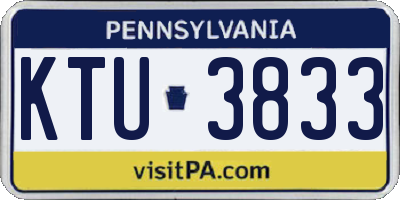 PA license plate KTU3833