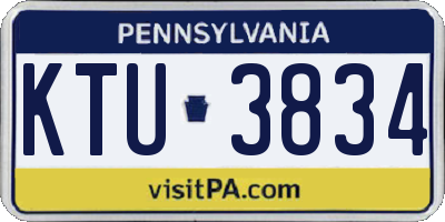PA license plate KTU3834