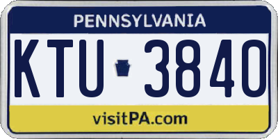 PA license plate KTU3840
