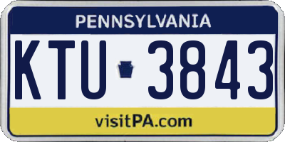 PA license plate KTU3843