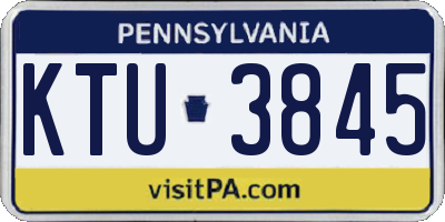 PA license plate KTU3845