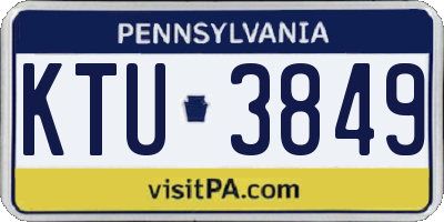 PA license plate KTU3849
