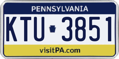 PA license plate KTU3851