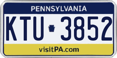 PA license plate KTU3852