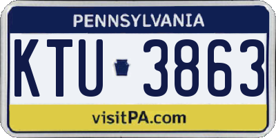 PA license plate KTU3863