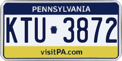 PA license plate KTU3872