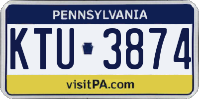 PA license plate KTU3874
