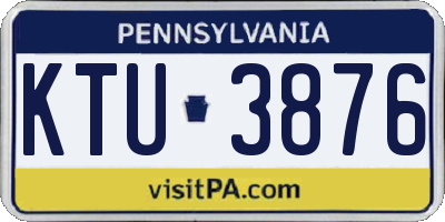 PA license plate KTU3876