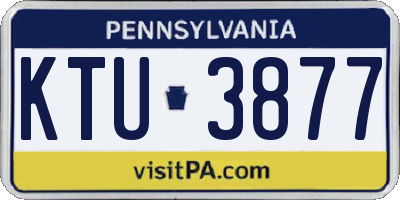 PA license plate KTU3877