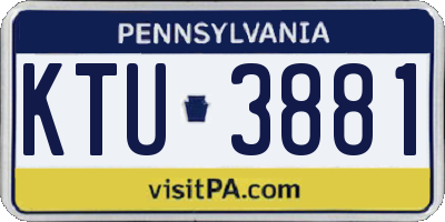 PA license plate KTU3881