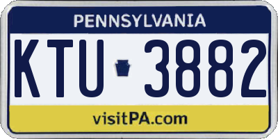 PA license plate KTU3882