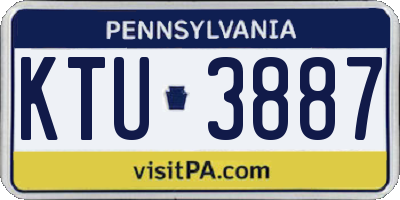 PA license plate KTU3887