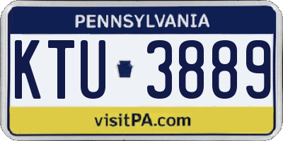 PA license plate KTU3889