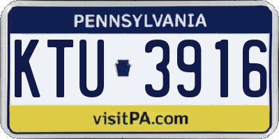 PA license plate KTU3916