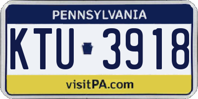 PA license plate KTU3918