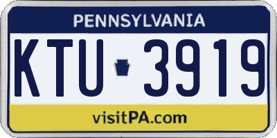 PA license plate KTU3919