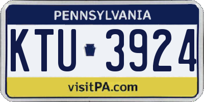 PA license plate KTU3924