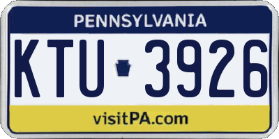 PA license plate KTU3926