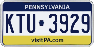PA license plate KTU3929
