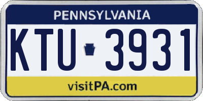 PA license plate KTU3931