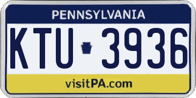 PA license plate KTU3936