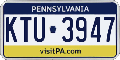 PA license plate KTU3947