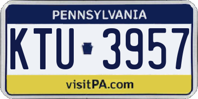 PA license plate KTU3957