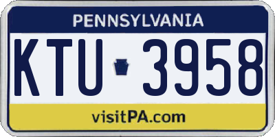 PA license plate KTU3958