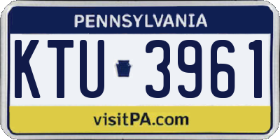 PA license plate KTU3961