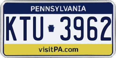 PA license plate KTU3962